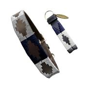 Carlos Diaz Collar de Perro Premium Bordado y Encerado Estilo Polo de Cuero Genuino L