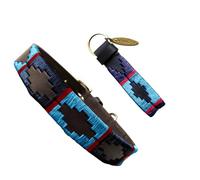 Carlos Diaz Collar de Perro Premium Bordado y Encerado Estilo Polo de Cuero Genuino M