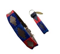 Carlos Diaz Collar de Perro Premium Bordado y Encerado Estilo Polo de Cuero Genuino XL