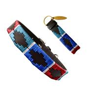 Carlos Diaz Collar de Perro Premium Bordado y Encerado Estilo Polo de Cuero Genuino XS