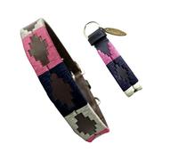 Carlos Diaz Collar de Perro Premium Bordado y Encerado Estilo Polo de Cuero Genuino XXS