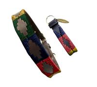 Carlos Diaz Collar de Perro Premium Bordado y Encerado Estilo Polo de Cuero Genuino XXS