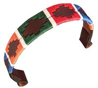 Carlos Diaz Frontalera Polo Gaucho Bordada y Encerada de Cuero Genuino de Diseñador (Grande (Caballo) 16 Pulgadas)