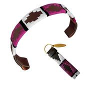 Carlos Diaz Frontalera Polo Gaucho Bordada y Encerada de Cuero Genuino de Diseñador (Grande (Caballo) 16 Pulgadas)