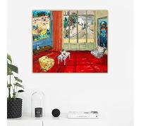 Carlos Nadal "The Red Room 1972" Lienzo Pinturas al óleo Fondo Hogar Sala de estar Decoración Arte de la pared Impresión en lienzo 40x60cm Sin marco