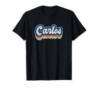 Carlos Nombre Niño Estilo Vintage 70s 80s Personalizado Camiseta