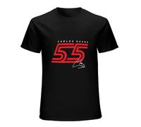 Carlos Sainz 55 - Camiseta corta para hombre, talla grande, color negro, Negro, 42