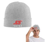 Carlos Sainz Jr F1 Gráfico Signature Sombrero de Punto cálido Oscuro Sombrero de Moda Otoño-Invierno Outdoor Grilles para Adultos Unisex