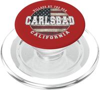 Carlsbad California, Bandera Americana Vintage PopSockets PopGrip para MagSafe