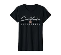 Carlsbad California (California) Camiseta gráfica económica, Mujer, Negro, XL