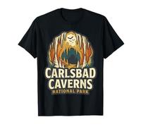 Carlsbad Caverns National Park Retro Cueva Murciélagos Vintage Logo Camiseta