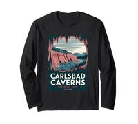 Carlsbad Caverns National Park Vintage Camping Hombres Mujeres Manga Larga