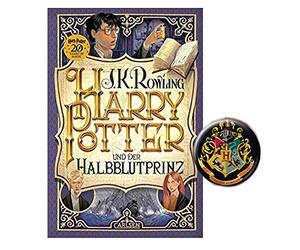 Carlsen Verlag Harry Potter y el príncipe mestizo 6ª banda encuadernada 1 x original Harry Potter Button