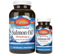 Carlson Labs, aceite de salmón noruego, 250 mg, 180 + 50 cápsulas blandas