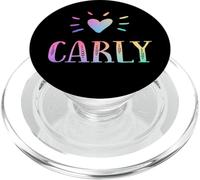 Carly Gift Heart Rainbow Acuarela Amor Corazón Nombre Carly PopSockets PopGrip para MagSafe