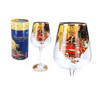 Carmani - Bonitas copas de vino decoradas con pintura "Café Terrace at Night" de Vincent van Gogh, 450 ml