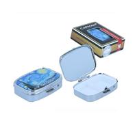 CARMANI - Pastillero rectangular con espejo para viajes, pastillero diario, 2 compartimentos para bolso o bolsillo diseñado con Vincent van Gogh, pintura de la noche estrellada