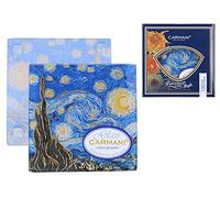 CARMANI - Posavasos de cristal, almohadilla de vidrio con Vincent Van Gogh, la noche estrellada