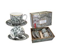 CARMANI - Vincent Van Gogh 'Almond Blossom' - Juego de 2 tazas y platillo de porcelana (250 ml)
