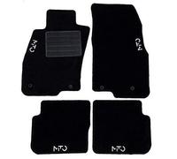 Carmats Alfombrillas compatibles con Mito de 2012 a 2016 de moqueta con topes de fijación 4 logotipos