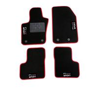 Carmats Compatible con alfombrillas 500X Sport de moqueta con ribete rojo y 4 topes de fijación y talonera de goma