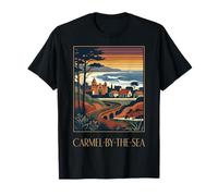 Carmel by The Sea California Coastal Village Arte Retro Camiseta