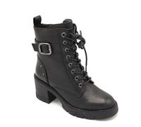 Carmela 161901 Botines Cuero Negro Cordón Cremallera Hebilla Tachuelas Talón T
