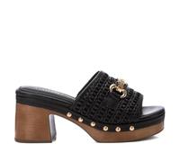 Carmela 162334 Sandalias De Piel Perforada Mujer, Negro , 36 EU