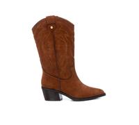 Carmela Bota de mujer de serraje con bordado cowboy. Camel 36