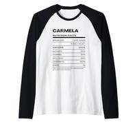 Carmela Datos de Nutrición Nombre Gracioso Camiseta Manga Raglan