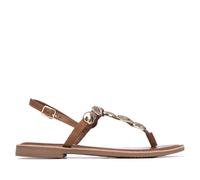 Carmela - Sandalia Mujer Camel - Calzado Cómodo y Versátil - Moda casual - Modelo 16329303 (Talla 37)