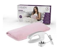Carmen Botella de agua caliente recargable, cubierta de forro polar suave al tacto, calentador de manos, control automático de temperatura, 36 cm de ancho x 19 cm de alto, color rosa