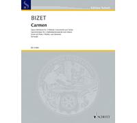 Carmen -Partition+Parties Separees: Opera Miniature. 2 melody instruments (flute, violin, viola, oboe, clarinet in Bb, cor anglais) and guitar. Partition et parties.