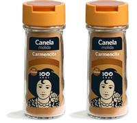 Carmencita Canela Molida, Sin Gluten, Tarro de Cristal con Tapón Dosificador 43g (Paquete de 2)