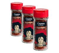 Carmencita Cayena Guindillas, Sabor Picante Intenso, Tarro de Cristal con Tapón Dosificador, 18g (Paquete de 3)