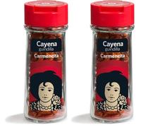 Carmencita Cayena Guindillas, Sabor Picante Intenso, Tarro de Cristal con Tapón Dosificador, 18g (Paquete de 2)