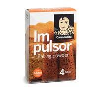 Carmencita Impulsor Repostería, Sin Gluten, Pack 4 Sobres, 60 g | Pack de 4 Sobres de Levadura para Bizcochos, Tartas, Magdalenas, Muffins, Galletas y Repostería Casera