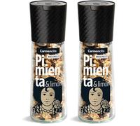 CARMENCITA Pimienta Negra y Limón, Sin Gluten, Molinillo de Cristal con Molienda regulable 37g (Paquete de 2)