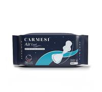 Carmesi Air Feel - Almohadillas sanitarias nocturnas | 8 almohadillas extra largas con espalda ancha | Protección contra manchas durante toda la noche | Sin fugas | Núcleo superabsorbente | Aireado