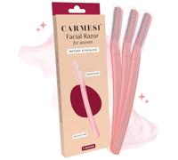 Carmesi Maquinilla de afeitar facial para mujer, depilación instantánea e indolora, piel brillante, cejas, labio superior, frente, pelusa de melocotón, barbilla, patillas | Paquete de 3