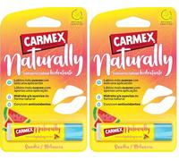 Carmex Bálsamo Labial, Naturally Sandía, 4,25g. Hidrata, suaviza y calma de forma natural. (Paquete de 2)