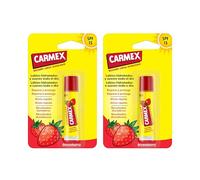 Carmex Bálsamo Labial SPF15, Pack Duplo Click Stick Fresa, 4,25g x 2 uds.