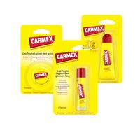 Carmex Classic Stick, Tube und Criegel - Cuidado de labios para labios secos, bálsamo labial hidratante y calmante para labios agrietados, con vaselina, vitamina E y cera de abejas - (juego de 3)