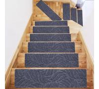 CARMOTTER Alfombra antideslizante para escaleras de madera, 7 piezas, alfombrillas autoadhesivas de seguridad para niños, mascotas, color gris, 21.6 x 7.4 pulgadas (gris oscuro, 76 x 20.3 cm)