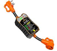 CARMTEK RV Surge Protector 30 Amp - RV Circuit Analyzer with Integrated Surge Protection - Smart 30 Amp Power Defender with Grip Handles