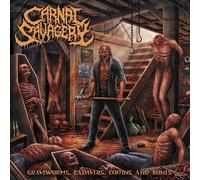 CARNAL SAVAGERY - GRAVEWORMS, CADAVERS, COFFINS AND BONES (CLEAR BLOOD RED) [Vinilo]