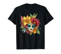 Carnaval Flor Máscara Girasol Otoño Dalia Camiseta