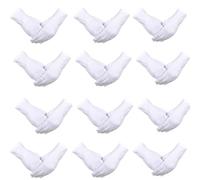 Carnavalife 24pcs Guantes Blancos Disfraz para niños y adultos, hombre mujer Guantes Blancos lisos Nazareno Gala Desfile Ceremonial Joyería Camarero (INFANTIL/CHILD)