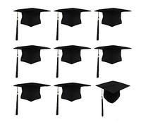 Carnavalife 9 PCS Birrete Graduación Sombrero Estudiante de Graduado Fieltro Gorra Unisex Escuela Secundaria Master Doctorado