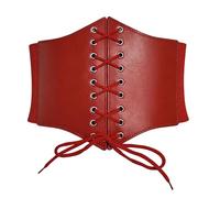 Carnavalife Cinturón corsé ancho elástico con cordones, cinturón cintura mujer, hebillas metálicas, estilo vintage, vestidos y jeans, cosplay, tallas S-3XL (Rojo, 3XL)